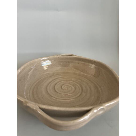 Vintage Jugtown Ware Pottery Serving Dish with Handles Floral 11x10.5 - Picture 5 of 7